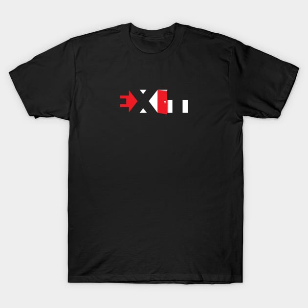 Exit Typography Design T-Shirt by SATUELEVEN